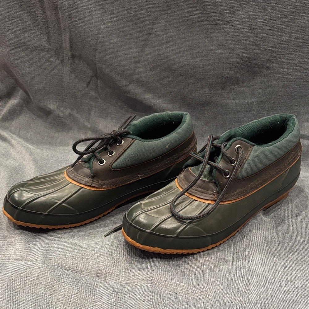 Men's Waterproof Green and Brown Boots